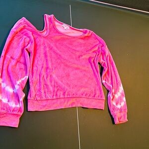 Pink long sleeve with shoulder cut out